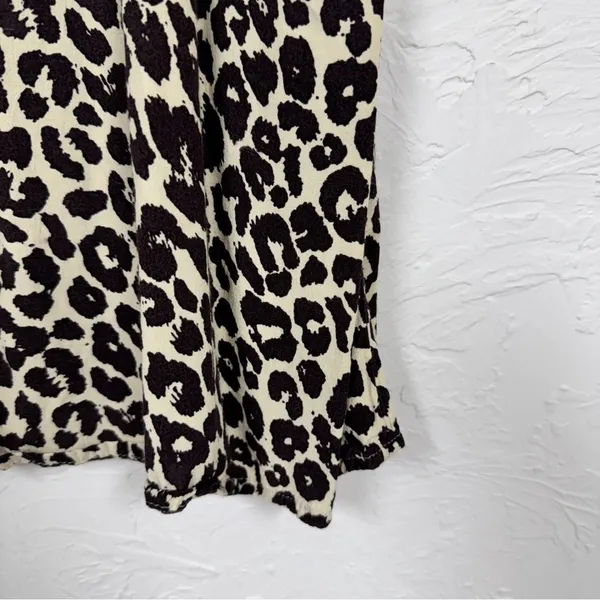 Something Navy Revolve Animal Print Button Down Sun Dress Womens XS Cream Brown - Image 2