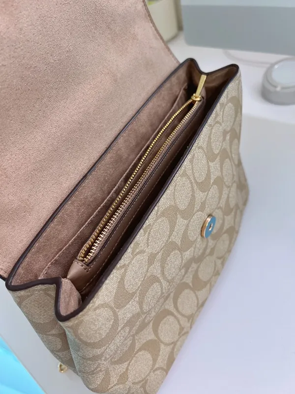 Coach Tammie Shoulder Bag In Signature Canvas With Floral Whipstitch ca016 - Image 4