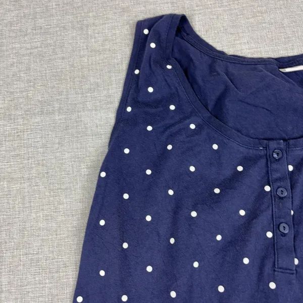 Old Navy Tank Top Womens XXL Blue Scoop Neck Sleeveless Polka Dot Tie Front - Image 4