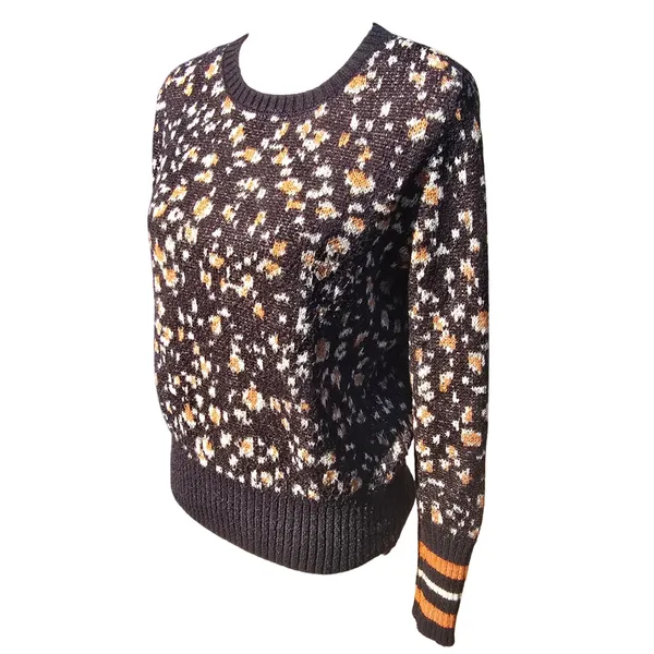 Saltwater Luxe Womens Sweater Animal Print Crew Neck Long Sleeve Knit‎ Small - Image 5