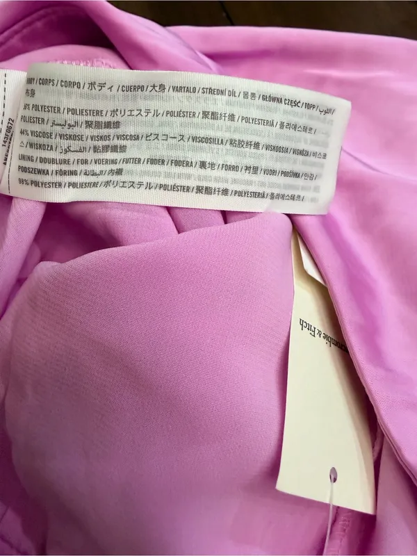 NWT Abercrombie & Fitch Satin Draped Mini Skort Pink Size S - Image 8