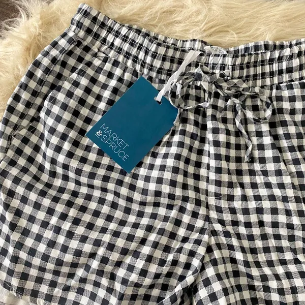 NWT Market & Spruce Lena Drawstring Linen Shorts Size M - Image 2