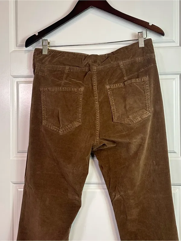 Free People In My Feelings Velvet Boho Distressed Crop Slim Flare Pants Size M - Image 4