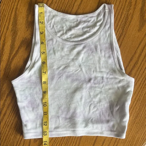 White And Purple American Eagle Ribbed Crop Top - Image 3