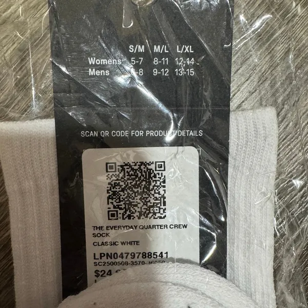 Fabletics the everyday quarter crew socks classic white l/xl - Image 4