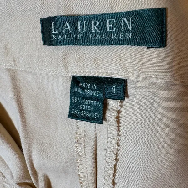 Lauren Ralph Lauren Women's Stretch Cotton Chino‎ Pants Size 4 - Image 5