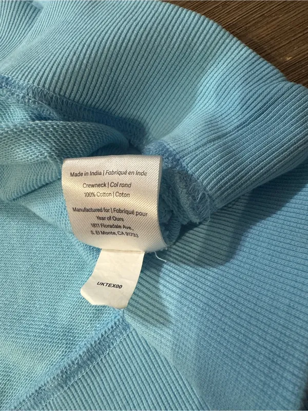 Year of Ours Sky Blue Relaxed Crewneck Sweatshirt - Image 7