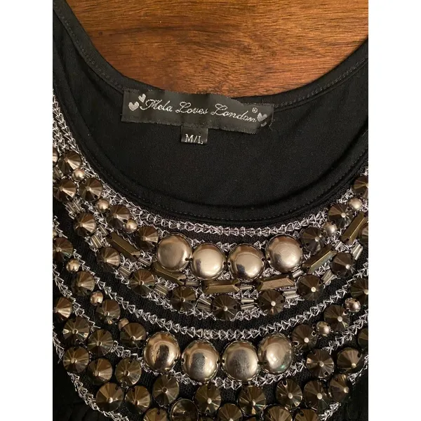 Double tank size M/L silver studs women - Image 2