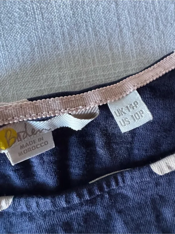 Boden Florrie Jersey Dress Navy Polka Dots - 10P - Image 9