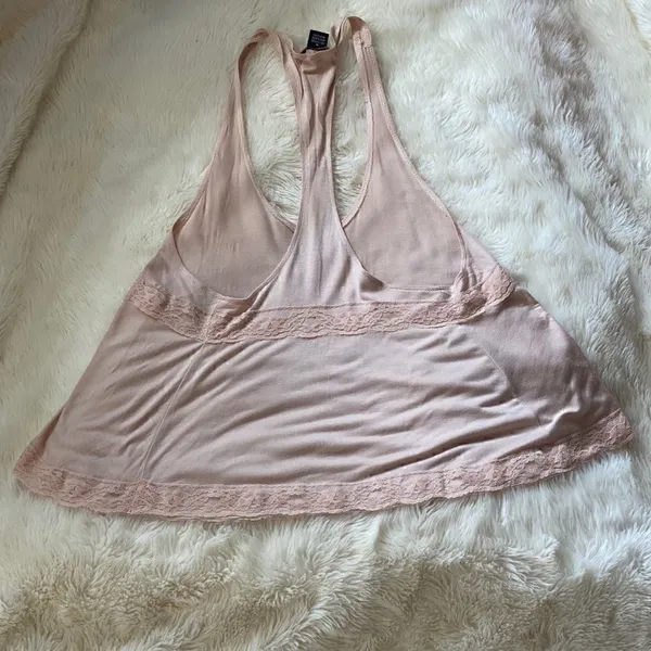 Pink Lace Loose Tank Top Pink Size M - Image 2
