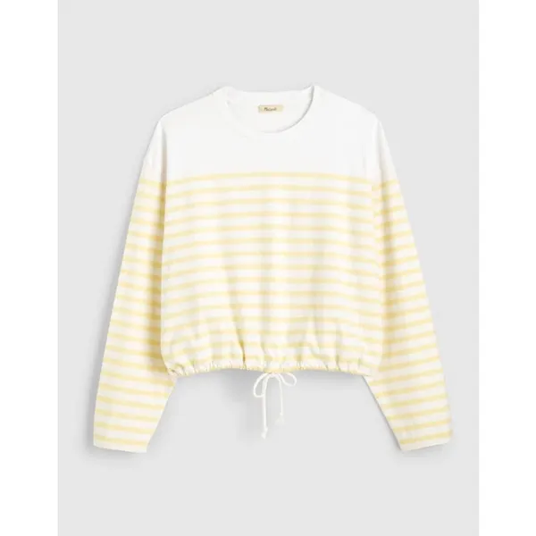 Madewell The Perfect Tie-Waist Tee in Allday Jersey Striped Pineapple M NWT - Image 6