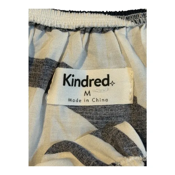 Anthro‎ Kindred Jumpsuit Medium White Navy Swirl Off Shoulder Smocked Waist - Image 6