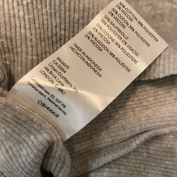 NWOT BDG Urban Outfitters Size L Gray Ribbed Stretch Long Sleeve Crop Top - Image 8