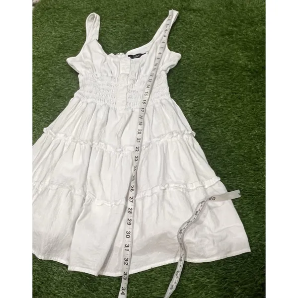 Lulu’s Fairy Your Sunny Day White Tiered Smocked Mini Dress Coquette Cottage S - Image 11
