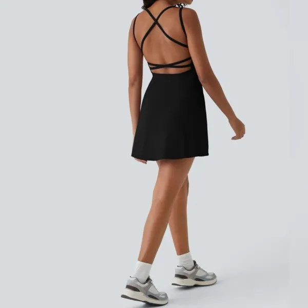 Halara Crisscross Backless Flare Mini Slip Dance Active Dress S NWT - Image 4