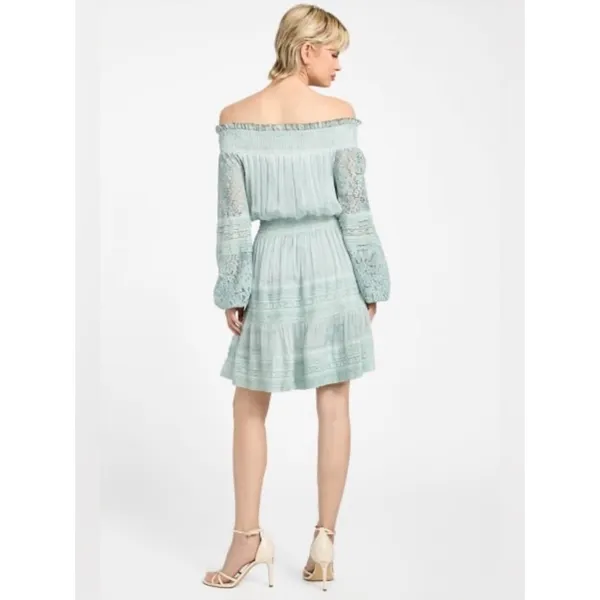 Guess Audrey Off-The-Shoulder Silk Blend Mini‎ Dress XS NWT - Image 3
