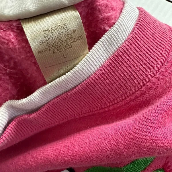 Vintage Christmas Winter Penguin Grannycore Double Crewneck Pink Sweatshirt - Image 8