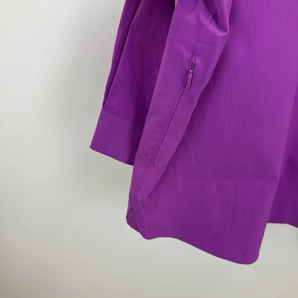 Athleta Oversized Poplin Top Button Up Shirt Relaxed Athleisure Purple 3X NWT - Image 14