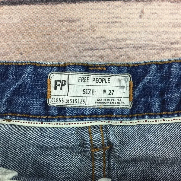 Free People Button Fly Denim Shorts - Image 4