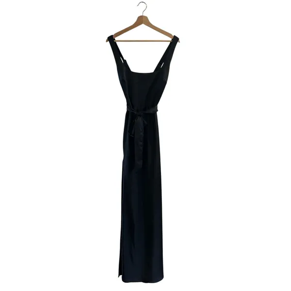 Show Me Your Mumu Lana Maxi Dress in Black Luxe Satin S - Image 4