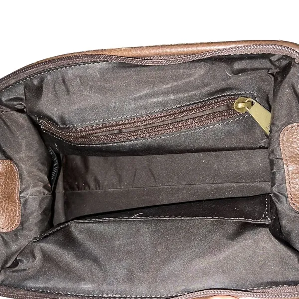 Fossil Pebbled Leather Toiletry Zip Bag Travel Vintage 90s Cosmetic Overnight - Image 5