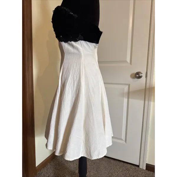 Vintage Jessica McClintock Gunne Sax 90's Black White Cocktail Dress Jr Size 7/8 - Image 6