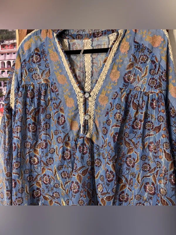 Free People Desert Dusk Tunic Blouse Top Flowy Boho - Image 5