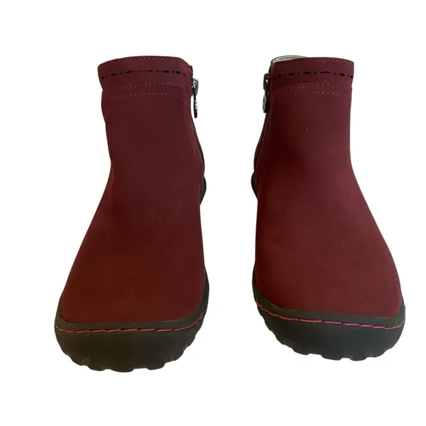 Jbu Memory Foam Do Juno Women Sz 7‎ M Burgundy Ankle Length Zip Up Chelsea Boots - Image 4