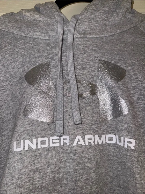 Under Armour XL Gray Fleece Pullover Hoodie Sparkle Logo - Image 3