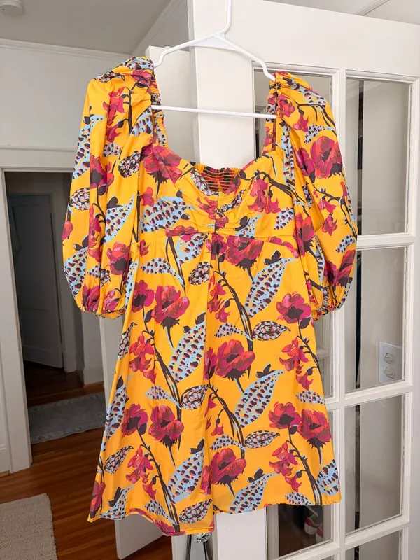 A.L.C. Elle Floral Puff Sleeve Mini Dress - Image 2