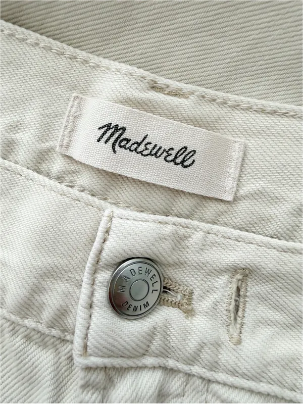 Madewell Ultimate Wide Leg Pant Cream Vintage Canvas Airy Denim NZ211 Size 28 - Image 10