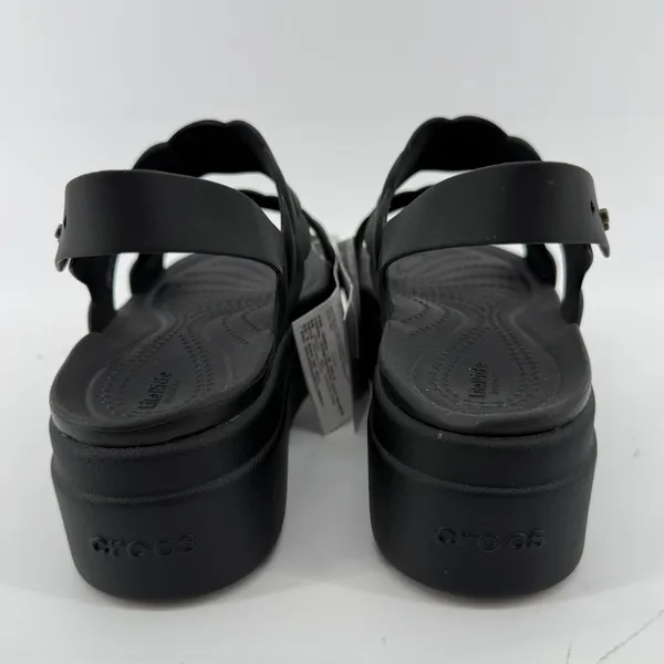 Crocs Brooklyn Woven Upper‎ Low Wedge Sandal Black Women 6 Strappy Comfy New - Image 5