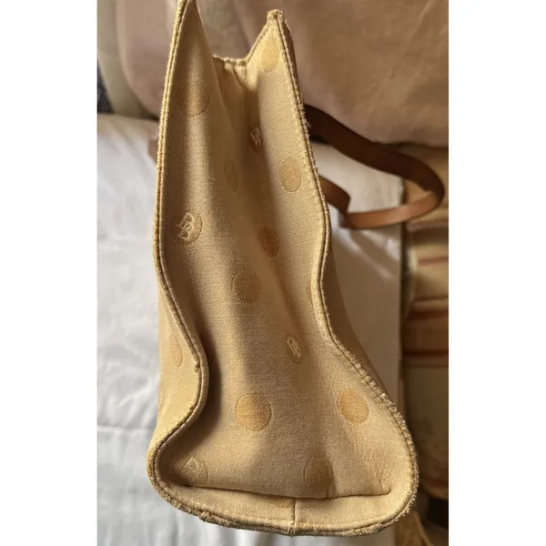 Dooney & Bourke Tan Polka Dot Tote Gold Hardware Bag Charm 12 x 10 x 4 - Image 8