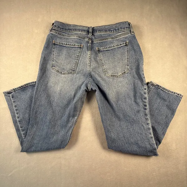 Old Navy Mid-Rise Boyfriend Jeans Medium Wash Blue Denim Women Size 4 - Image 4