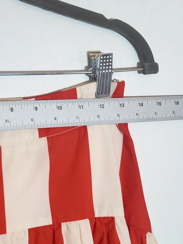 Avara Red and Cream Stripe Midi Skirt Size 6 - Image 6