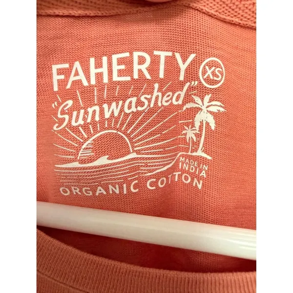 NWT Faherty Branson Dress Desert Sand Coral Tiered Midi Organic Cotton‎ XS - Image 3