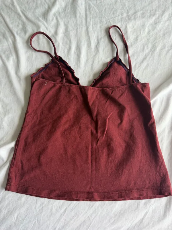 burgundy brandy melville babydoll tank top - Image 2