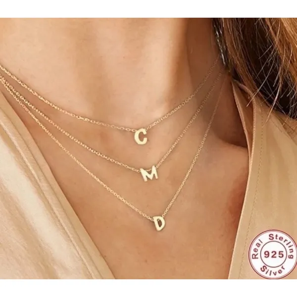 Boutique NEW Women's Letter F Dainty 14k Gold‎ Filled Block Necklace, 16-18” - Image 4