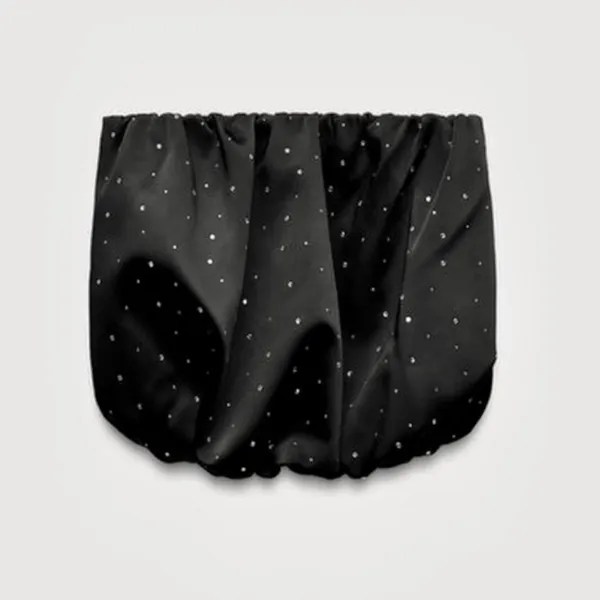 Zara NWT satin rhinestone black satin strapless bubble tube top holiday party - Image 9