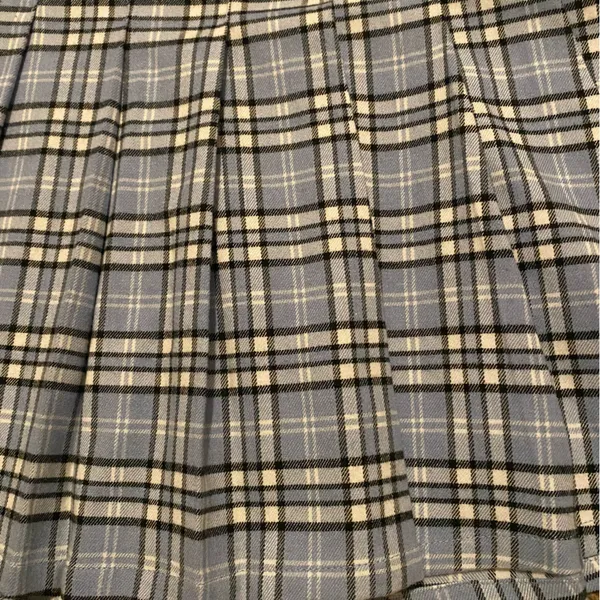 Hollister Blue Plaid Ultra High Rise Pleated Mini Skirt Size M - Image 3