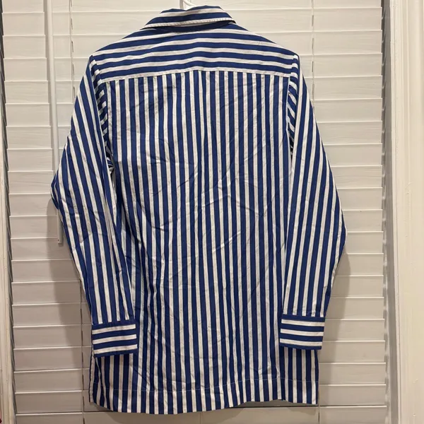 Lauren Ralph Lauren Tunic Women S Blue White Striped Lace Up Nautical Coastal‎ - Image 8