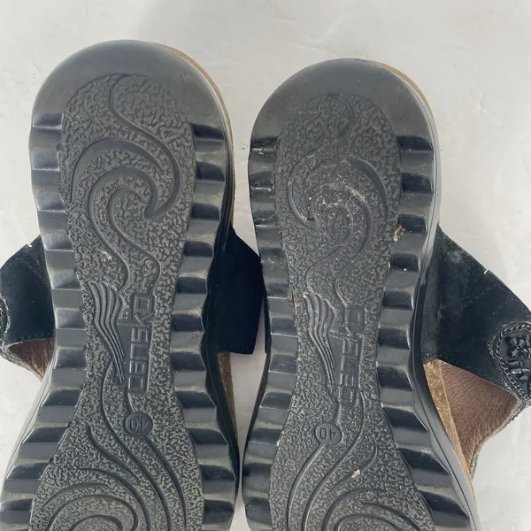 Dansko Pamela Sandals Womens 40 US 9.5 10 Black Leather Beaded Comfort Thong - Image 8