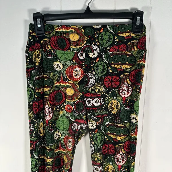 LuLaRoe OS One Size Women’s Leggings Christmas Ornament Holiday Print - Image 7