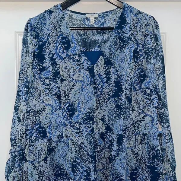 Joie Limited Edition Hi-Lo Tiered Maxi Dress Size Large Blue Printed‎ New - Image 4