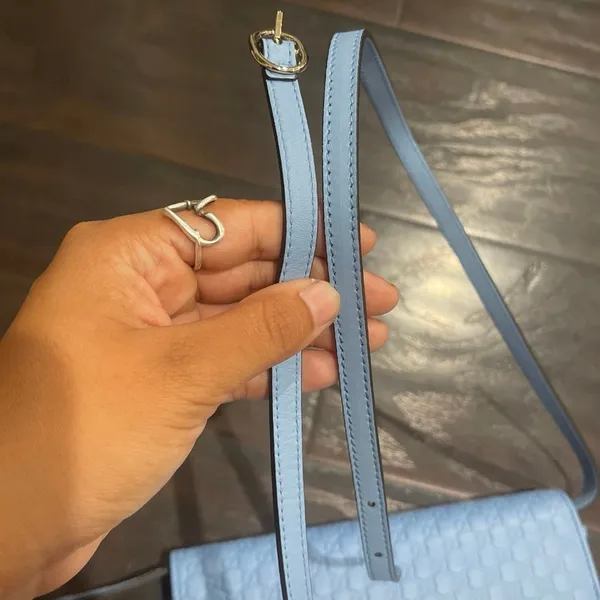Gucci Blue Micro Guccissima GG Embossed Crossbody Wallet Purse NWT Model #466507 - Image 10