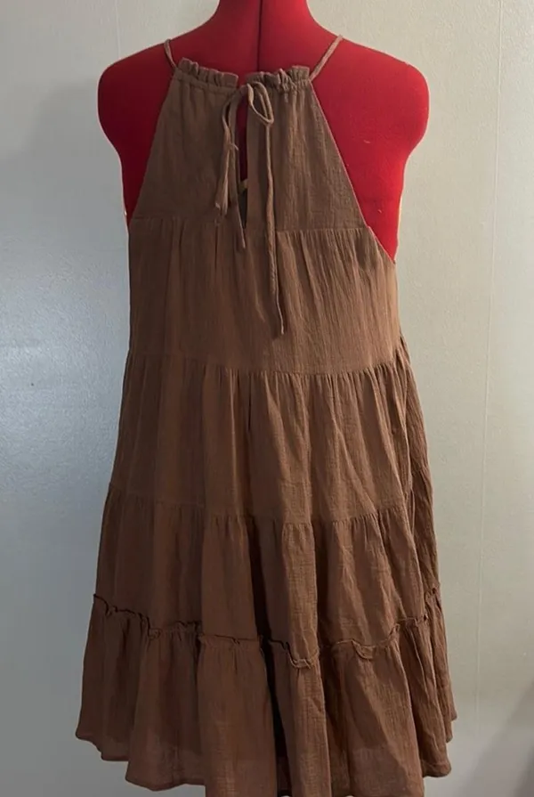 NWOT Wishlist Brown Tiered Dress sz M - Image 2