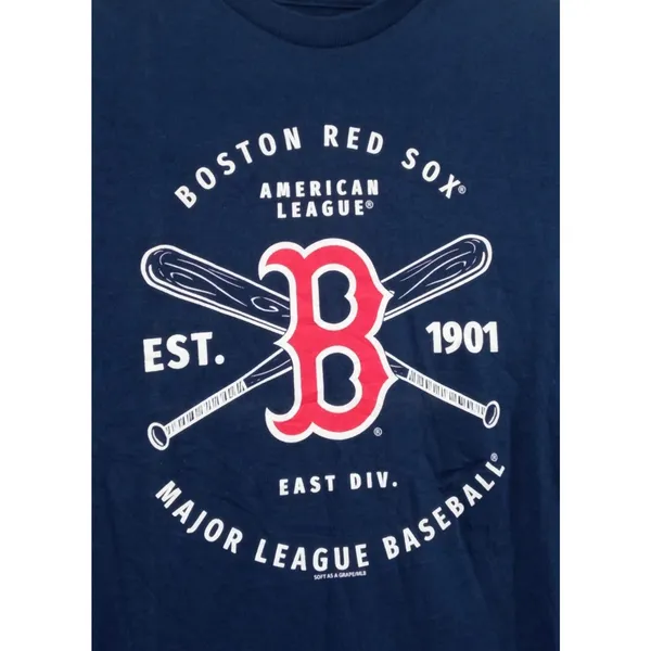 Soft As A Grape Women's T- Shirt Boston Red Sox Short Sleeve Blue Size Small - Image 5