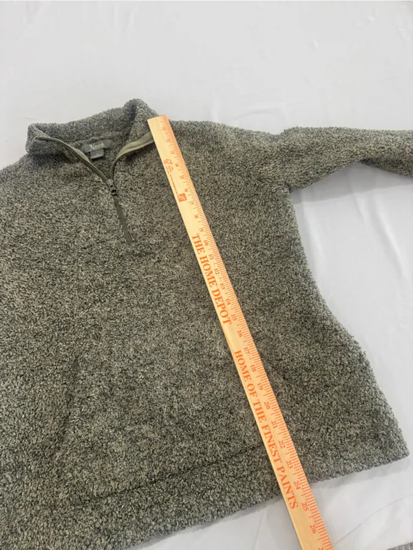 Natural Reflections Women M Green Sherpa Fleece Quarter Zip Pullover Jacket camp - Image 4