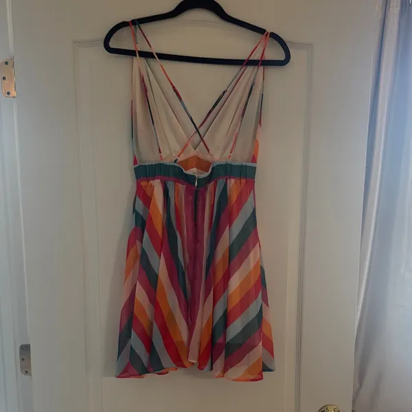 Essue Multi-Color Striped Spaghetti Strap Dress - Image 5