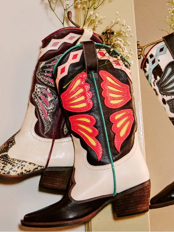 Steve Madden Arroyo Coral Multi Western Cowboy Boots Size 8 - Image 9